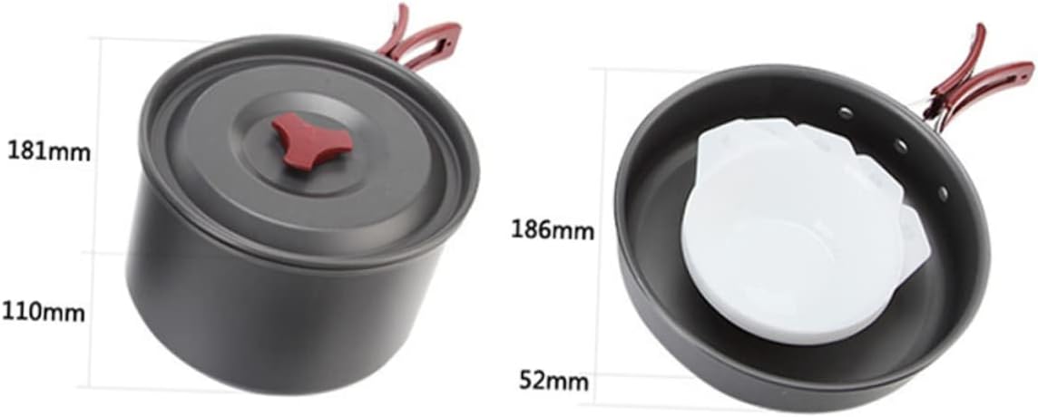 1Set Camping Cookware Folding Pot for People Portable Cooking Equipment for Camping Backpacking Hiking and Outdoor Activities