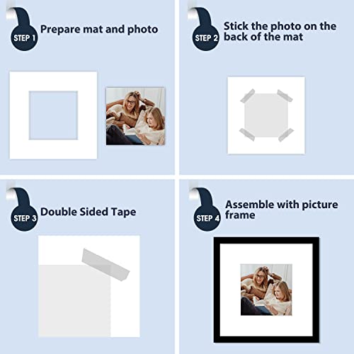 Mat Board Center, Pack of 20, 10x10 for 6x6 White Photo Picture Mats - Acid Free, 4-ply Thickness, White Core - for Pictures, Photos, Framing by MBC MAT BOARD CENTER - Image 6