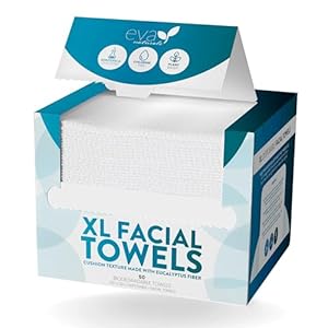 Disposable Face Towels – XL Biodegradable, Eucalyptus Fiber, Daily Clean Towels For Face, Make Up Remover Dry Facial Wipes, 50 Ct