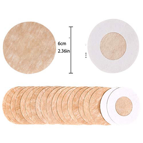 Ubrand 100 Pieces Nipple Cover Disposable Nipple Pasties Stickers Nipple Petals Bra Pad Natural & Invisible Satin Breast Covers Pasties Self-Adhesive No Show Bra for Women, Beige, Large2