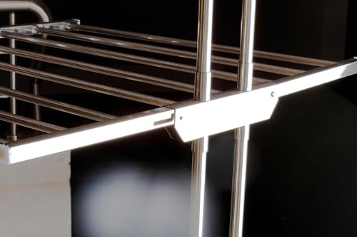 Image of Heavy Duty 304 Stainless Steel Foldable Cloth Dryer Stand | 3 Layer Movable Laundry Drying Rack for Indoor & Outdoor Use (Steel Mirror)