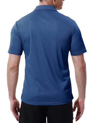 Image of Rdruko Men's Polo Shirts Short Sleeve Quick Dry Outdoor Golf Sports Shirts with Pocket