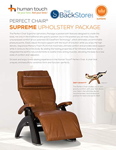 Perfect Chair Human Touch Pc-610 Omni-Motion Classic Power Recline Zero Gravity Recliner Supreme Upholstery Package Walnut Wood Stain - Cognac Premium Leather #TOP3