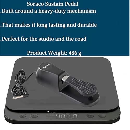 image for Soraco Sustain Pedal Univerdal for Keyboard with Polarity Switch for Y