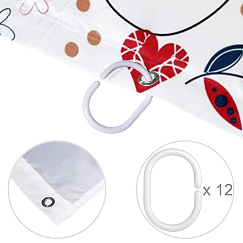Rideau de douche chat blanc étanche avec 12 crochets solides - 5
