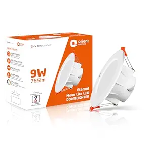 Orient Electric Eternal 9W LED Downlight | 690 Lumens | Energy Saving | Up to 4 kV Surge Protection | Suited for 3-inch Junction Box| 3000K, Warm White| Made in India | Pack of 1