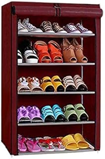 Ebee Ebee Plastic 5 Shelves Shoe Cabinet (Maroon)