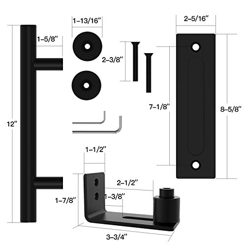 Vitaporia 30 X 84In Barn Door With Handle, Floor Guide Set Assemble, Sliding Barn Door Wood Door Solid Natural Radiate Pine, Unfinished Panel Slab Door For Diy, K-Frame (Fit 5Ft Track Kit) #TOP5