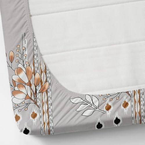 Image of Jashan Premium Glace Cotton All Round Elastic Fitted Bedsheets for Double Bed with 2 King Size Pillow Covers 160 TC Supersoft | Wrinkel Free Bed Cover Size - 72x78+10 inches
