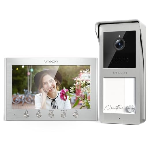 TMEZON Video Türsprechanlage mit Türöffner, 2-Draht Kabel, 7-Zoll-Farbmonitor mit HD-Türklingelkamera, 2-Wege-Audio, Nachtsicht,16 Klingeltöne, Unterstützt 2 Schlösser,für 1 Familie