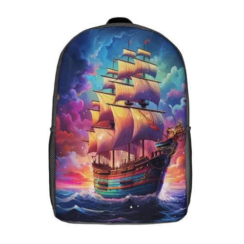 Sac à dos voilier 3D avec coque rigide et revêtement brillant pour tout-petits