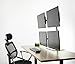 VIVO Black Adjustable Quad Monitor Desk Stand Mount, Free Standing Heavy Duty Glass Base, Holds 4 Screens up to 27 inches, STAND-V004FG