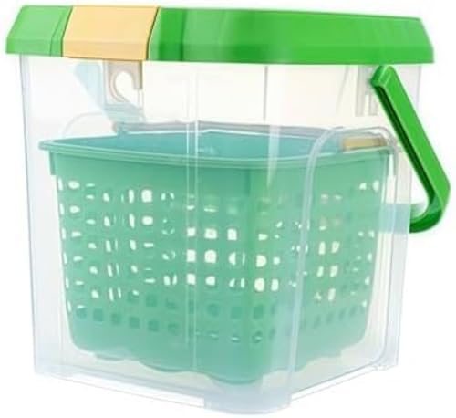Xiraivke 洗車バケツ 約30L 蓋付き 踏み台 ステップ アウトドア 収納 お掃除 ガーデニング スツール 掃除用品 清掃用品透明 大容量 多機能 お釣り バケツ 目盛り 分離バスケット付 耐荷重約100kg