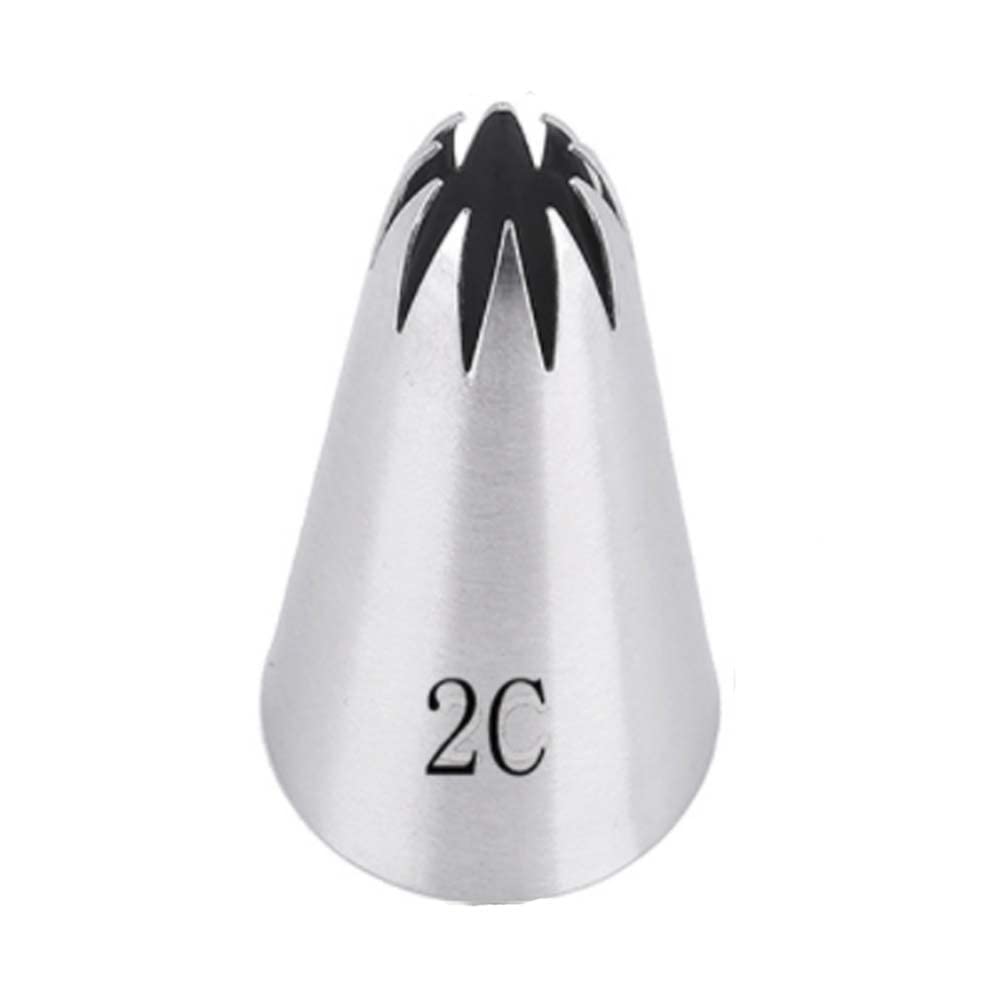 Reland Sun Rose 1Pc 304 Stainless Steel Piping Tip Cake Piping Snow Top Cream Cake Topping Cookie Baking Tool (2C)
