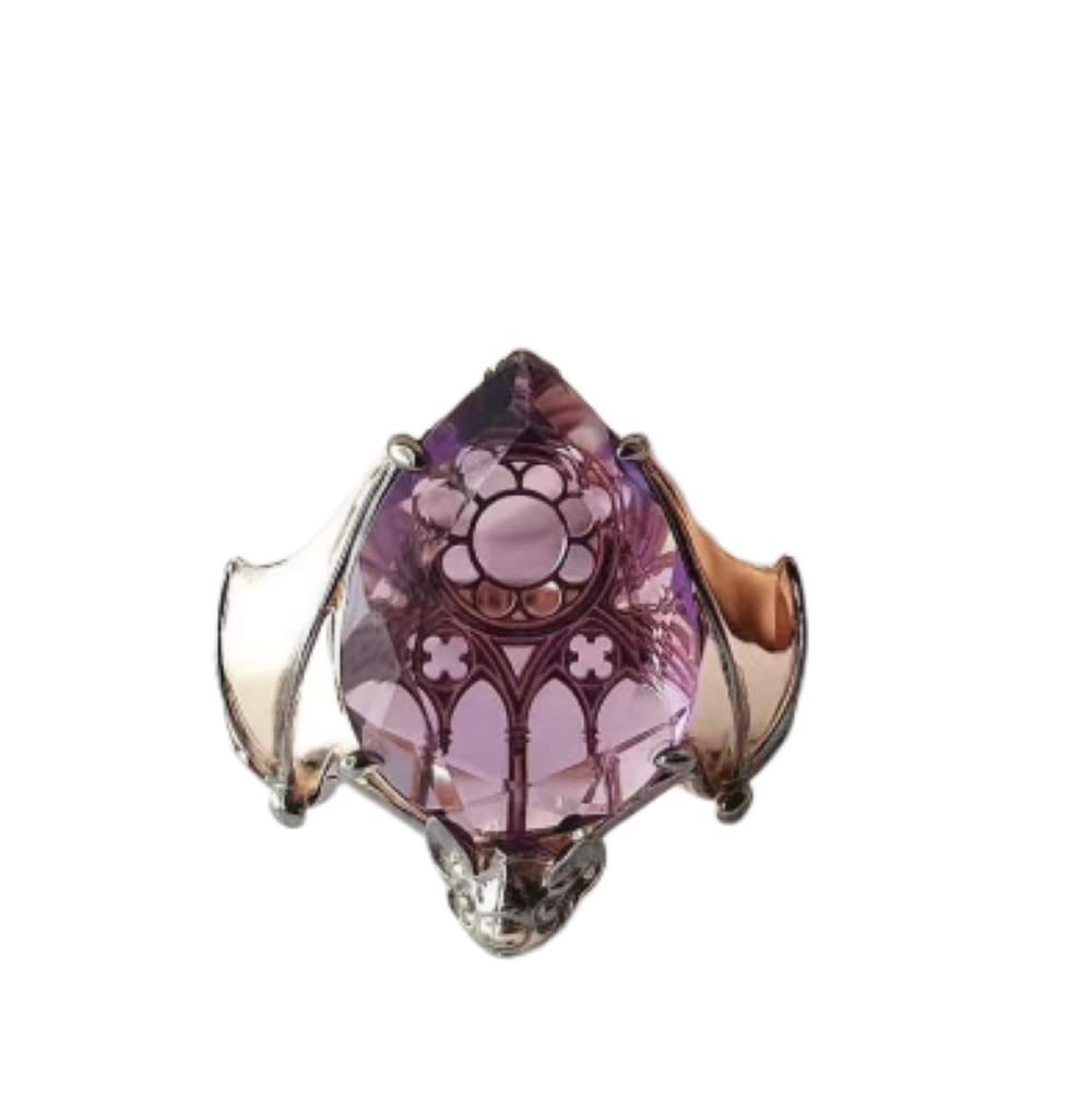 HUKQBUNX 925 Sterling Silver Women's Halloween Bat Ring Micro Set Purple Water Drop Fashion Amethyst Zircon Fashion Shiny Gem Party Ring Size 6-10