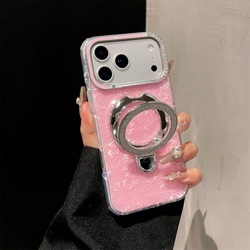 Coque paillettes iPhone 14 Plus magnétique rose idée cadeau luxe