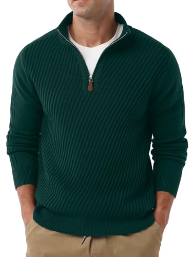 Sailwind Men's Quarter Zip Up Pullover Knit Texture Sweater Casual Long Sleeve Sweaters