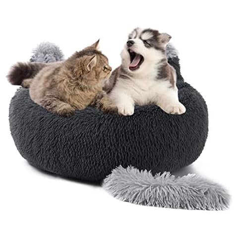 Goomp Cat Bed,50cm Dog Bed Small Cat Bed for Indoor Cats Small Dogs Round Donut Dog Bed Washable Pet Bed with Anti-Slip Bottom for Dogs and Cats Cover