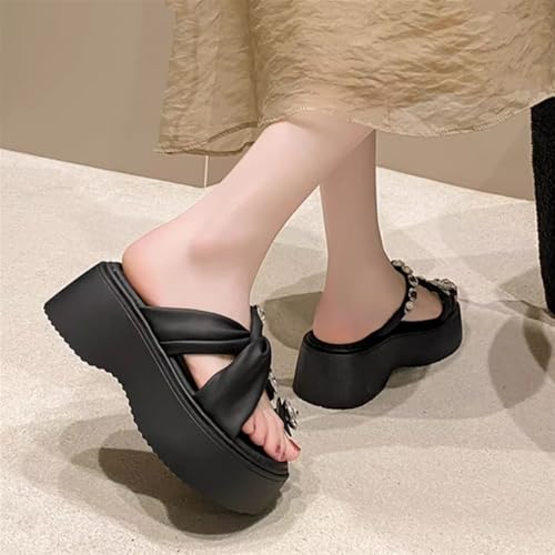 CLSQLXYJZC Women Bunion Corrector, Women's Clip Toe Ring Rhinestone PU Breathable Platform Bunion Sandals, Orthotic Comfortable Split-Toe, for Plantar Fasciitis Feet Heel Correction4