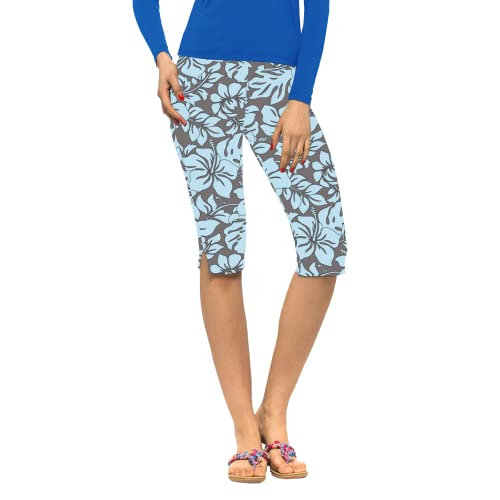 Private Island Women UPF 50+ Beach Shorts Grey Blue (M)