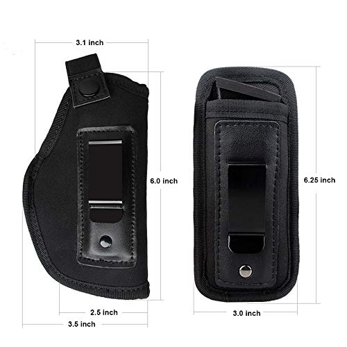 Vioaplem PDI Ocultos Pistolera For Golck 17 18 19 22 26 Colt 1911 M92F Sig Sauer P226 CZ75 Funda Bolsa Caja Universal Mano Derecha Funda (Color : Black, Size : Gun Holster)