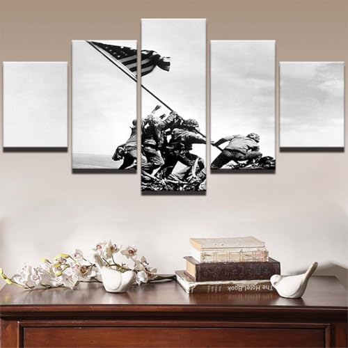 Toile soldats vintage et drapeaux américains pour sublimer votre déco de salon