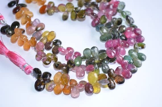 Multi Tourmaline perles poire pour réparer et personnaliser vos bijoux