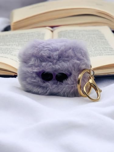 Image of SE HUB Airpods Pro 2 Case Cover Keychain for 2Nd Generation Fur Eye Design Shock Proof 360-degree Protection Case Cover Soft Skin Silicone Compatible 3D Design Headphones Case (Instagram)- Purple