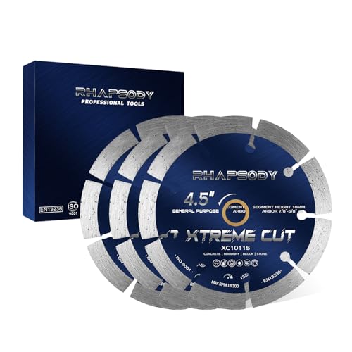 Image of RHAPSODY 4 1 /2 Inch Diamond Saw Blade 3Pcs, Segmented General Purpose Blade