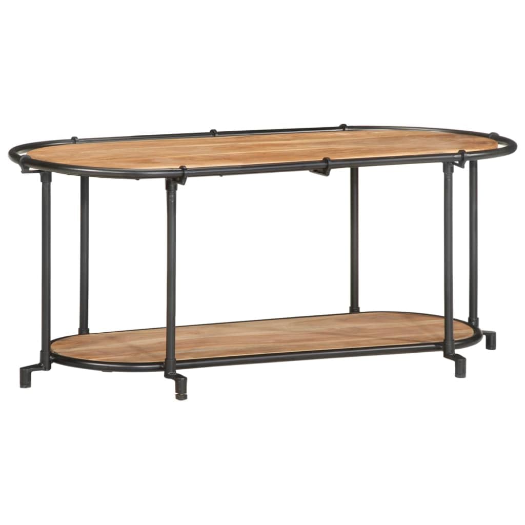 Meuble TV acacia et fer 100cm pour ranger vos consoles et organiser vos câbles de salon