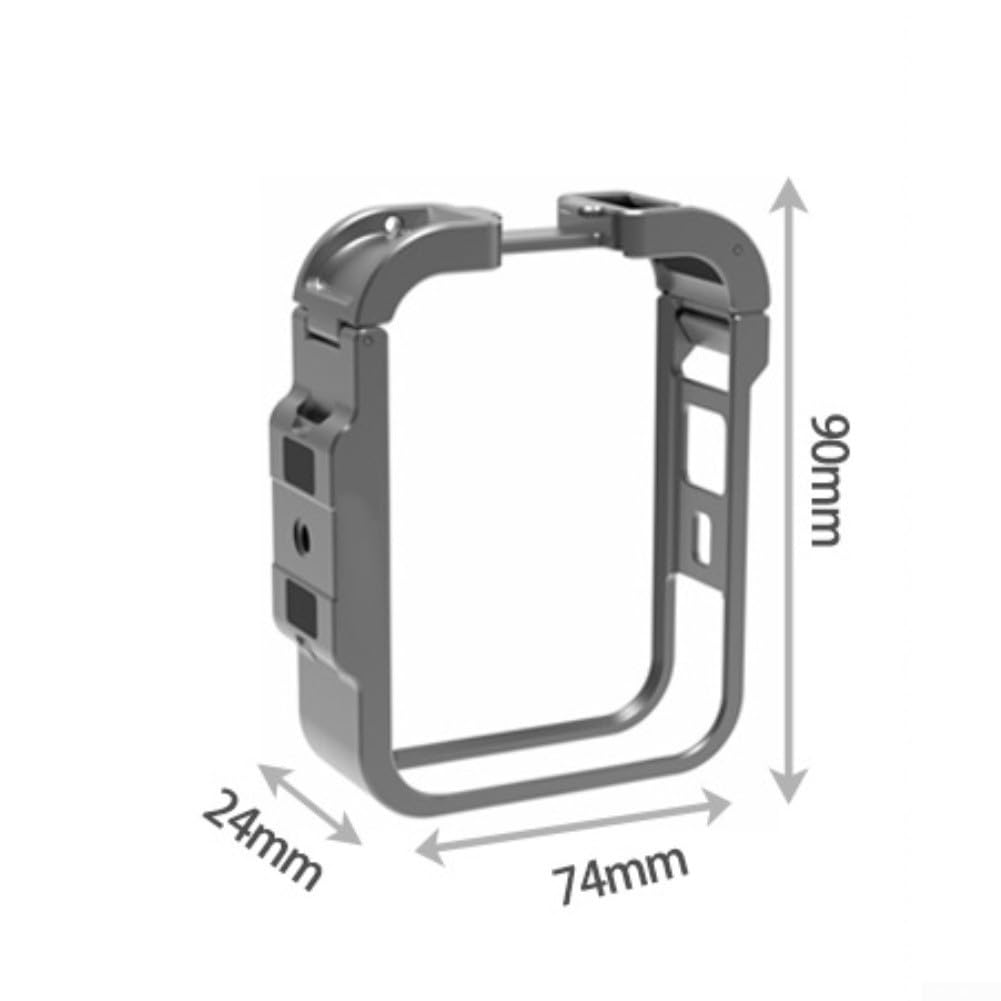 Metalowa klatka do DJI do osmo 360, rama ochronna ze stopu aluminium z montażem na zimne buty, kompaktowy uchwyt do nagrywania poziomego i pionowego, srebrna