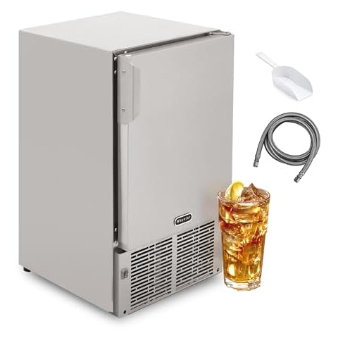 Whynter MIM-14231SS 14'' Undercounter Automatic Stainless Steel Marine 23lb Daily Output Ice Makers, One Size Cover