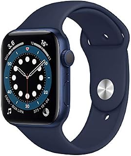 Apple Watch Series 6 GPS, 44mm Blue Aluminium Case with Deep Navy Sport Band - Regular