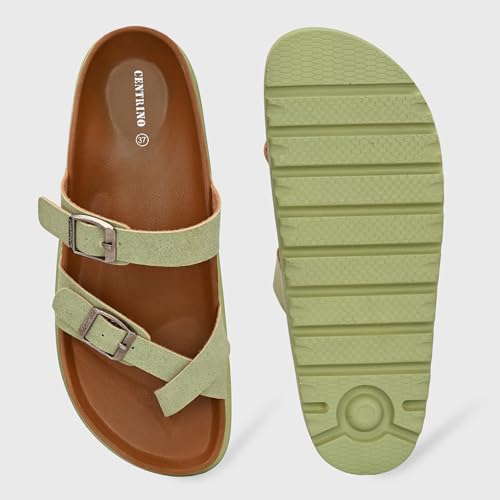 Image of Centrino Women's Berkin-Style Slip-On Sandals | Open Toe Design | Soft PU Footbed | Lightweight & Comfortable | Arch Support | On-Grip Sole | Casual Outdoor Wear (9228)