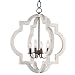 Vintage Wooden Iron Chandeliers Pendant Lamp 10360 4-Light Metal and Wood Orb Chandelier Hanging Ceiling Mount Chandelier Lamp Home Decor Light, Distressed White