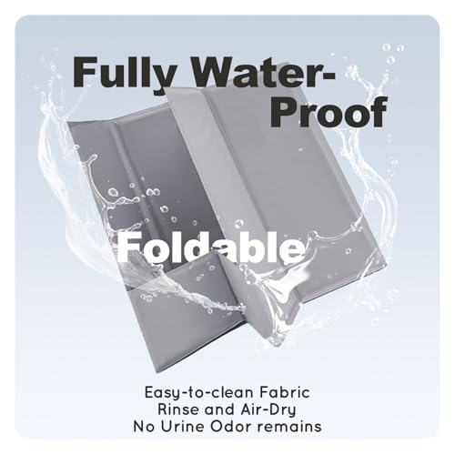 Image of HQ4US 4LEGS Dog Litter Box, Pee Pad Holder Foldable, Indoor Dog Potty Tray for Puppy & Medium Dogs, High Walls, Seamless, No Assembly, Waterproof, Easy to Clean, No Spill,Portable for Travel