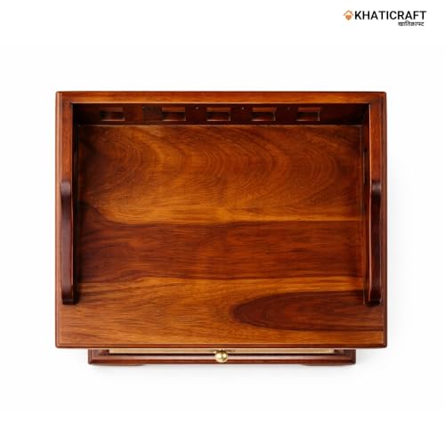 Image of Solid Sheesham Wood Kuber Bedside Table with 3 Drawer Storage for Bedroom Furniture | Wooden Bedside End Tables | Nightstand Side Table for Living Room, Home and Hotels (Honey Finish)