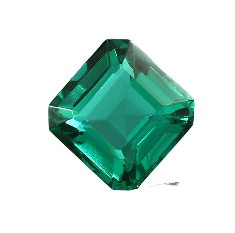 Émeraude naturelle Zambie 11x11mm Asscher facettes pour bijoux GH_NAT_13536
