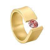 Der mattierte Edelstahlring ist an den Kanten perfekt abgerundet und sorgt für perfekten Tragekomfort. Die Oberfläche ist goldig und so bietet dieser Schmuck ein angenehmes Hautgefühl.