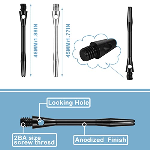 image for Skylety 30 Pcs Dart Shafts for Steel Tip Medium 2BA Thread Aluminium A