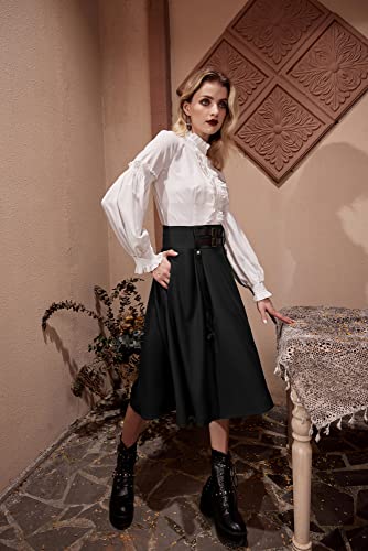 Falda Renaissance gótica Scarlet Darkness hasta la rodilla con hebilla para mujer 3