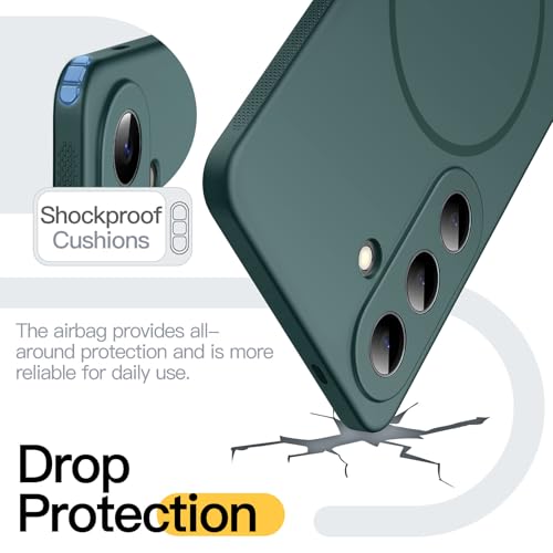 Image of JETech Slim Cover Case for Samsung Galaxy S26, Compatible with MagSafe, Anti-Slip Grip & Full Camera Lens Protection, Soft TPU Protective Phone Cover, Shockproof (Midnight Green)