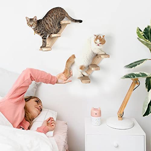 Dvfroy 2 PCs Cat Wall Furniture, Wood Extra Larger Cat Perch, Cat Climbing Shelf Two Types of Mounting Screws Included… - Image 3
