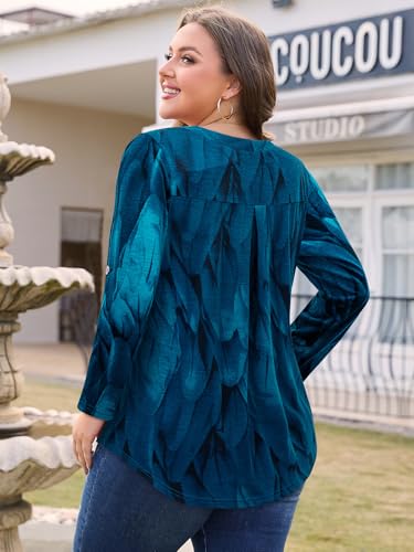 Plus Size Tops for Women V Neck Blouse Pleated Front Loose Fitting Tunic Top Dressy Casual Fall Clothes 2025