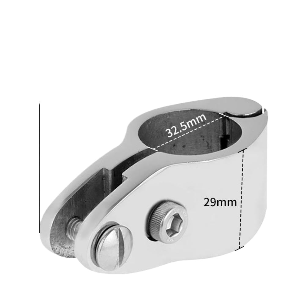 Aqhkgzmbe 32Mm Andymarine 316 Stainless Steel Hinged Jaw Slide Fitting For Boat Bimini Compatible With 22Mm 25Mm 30Mm 38Mm Tubing(32Mm)