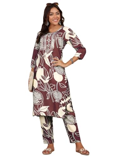 Image of Varanga Women-Gota Detailed Ethnic Floral Printed Kaftan & Trouser