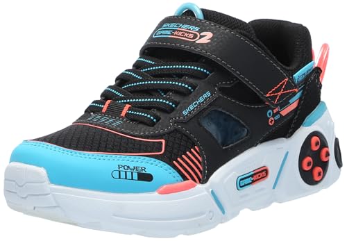 Skechers Boy's Game TRONIX 2.0 Sneaker, Black/Multi, 13.5 Little Kid