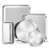 Homikit Baking Pan Set of 5, Stainless Steel Bakeware Sets Nonstick, Heavy Duty Metal Baking Sheets...