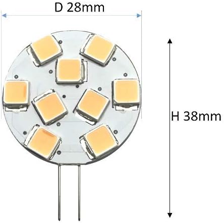 lighteu 5X 2W G4 LED Unidirectional Capsule LED Bulbs, 9X 5050 SMD LED Non-Dimmable (Warm White), 1.3w - Image 3