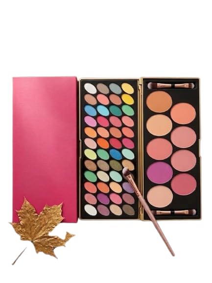 48 Colors Matte & Shimmer Eyeshadow Palette with 9 Blush Shades | Highly Pigmented Eye Makeup Kit | Long Lasting Beauty Palette for Daily & Party Makeup | 70g-image-36